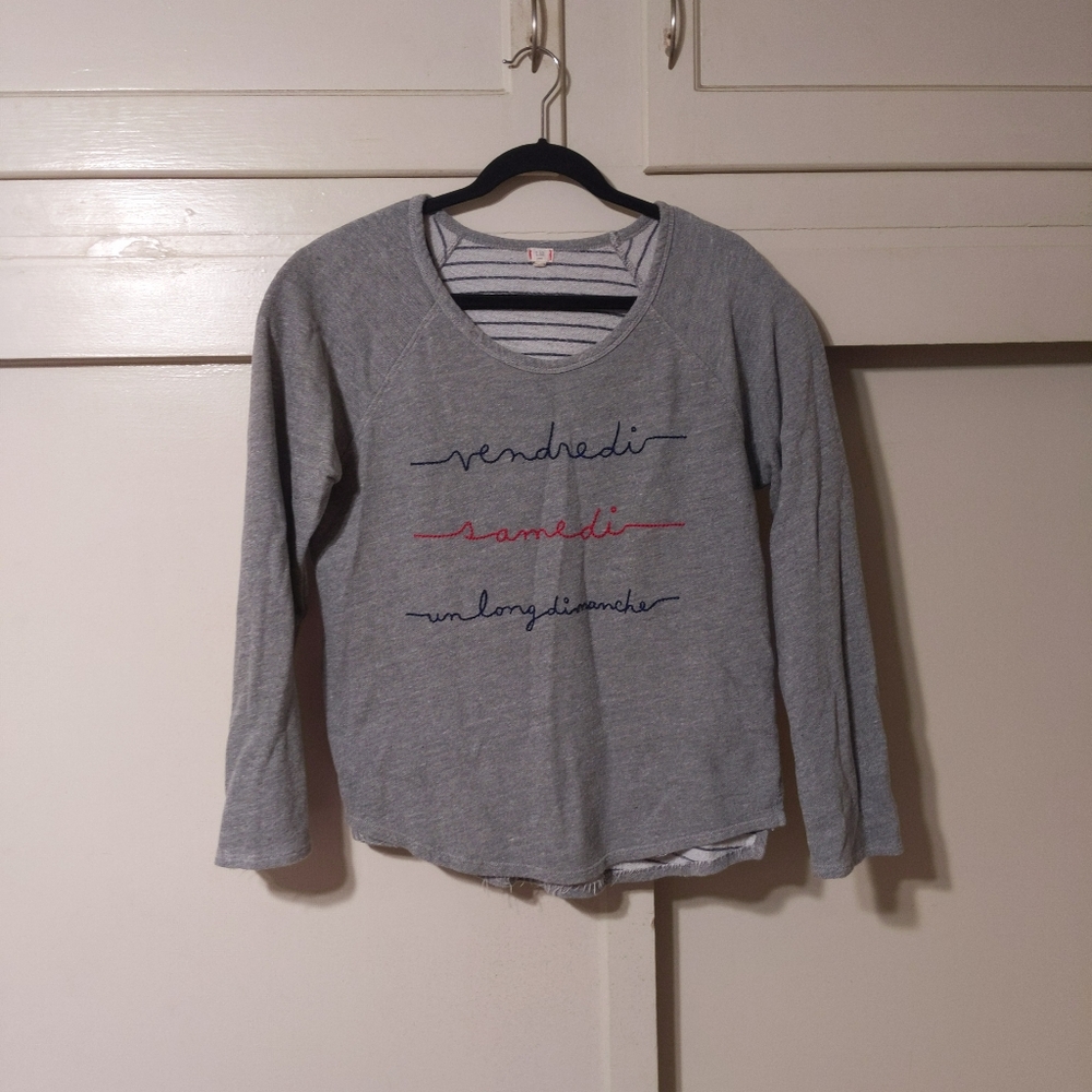 Anthropologie T.la French Embroidered Sweater sz L